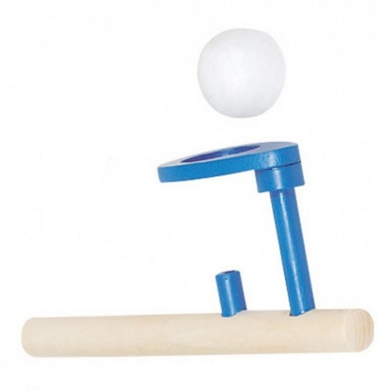 houten zwevende bal: 15 x 5 cm blauw