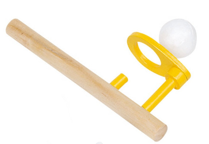 Houten Zwevende Bal: 15 X 5 cm Geel