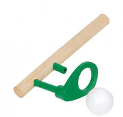 houten zwevende bal 15 x 5 cm groen