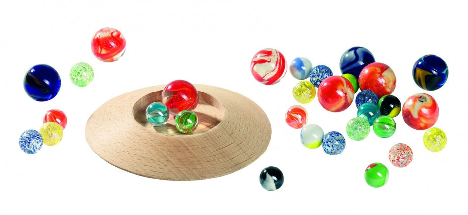 knikkerpot junior 12 cm hout/katoen 32-delig