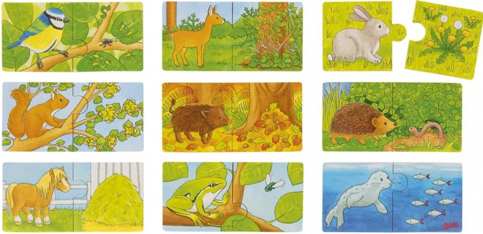 legpuzzel Wie voedt wie? junior hout 18 stukjes