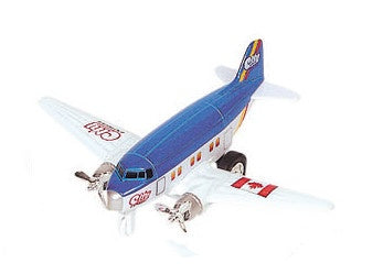 Metalen Vliegtuig 12 cm Blauw