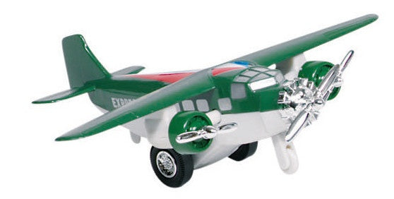 Metalen Vliegtuig 14 cm Groen