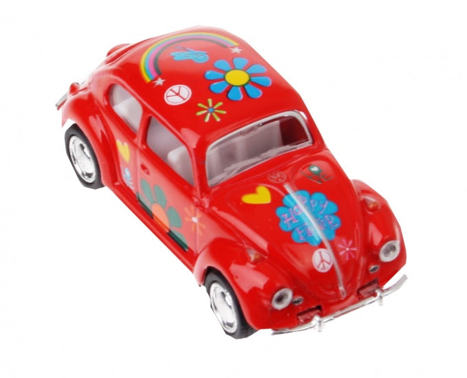 Metalen Volkswagen Klassieke Kever 1967: Rood Bloemen