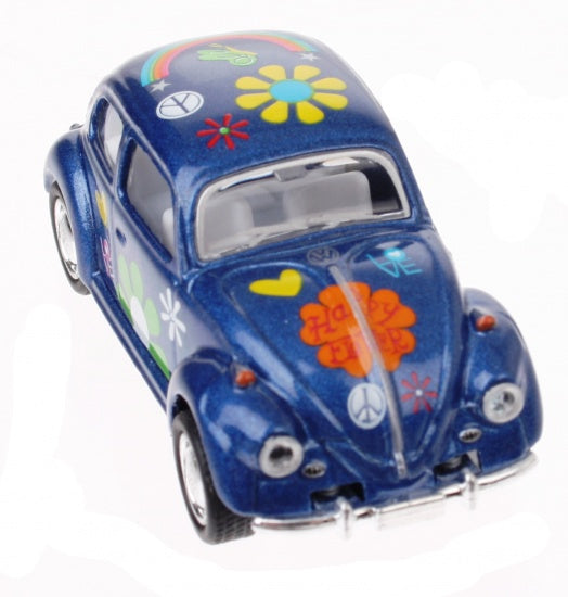 Metalen Volkswagen Klassieke Kever 1967: Blauw Bloemen