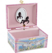 muziekdoos paarden 15 cm roze