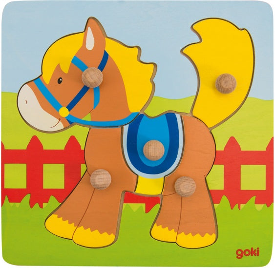 vormenpuzzel Paard junior hout 5 stukjes