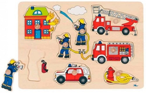 vormenpuzzel Brandweer junior hout 8 stukjes
