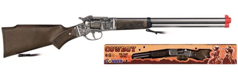 Speelgoed geweer cowboy 12 schots zilver