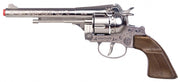 Speelgoed revolver cowboy 12 schots staal zilver