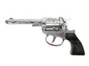 Speelgoed revolver cowboy 100 schots zilver
