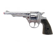 Speelgoed revolver cowboy 8 schots zilver