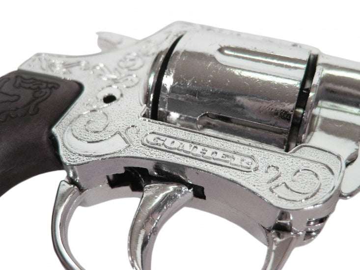 Speelgoed revolver cowboy 8 schots zilver
