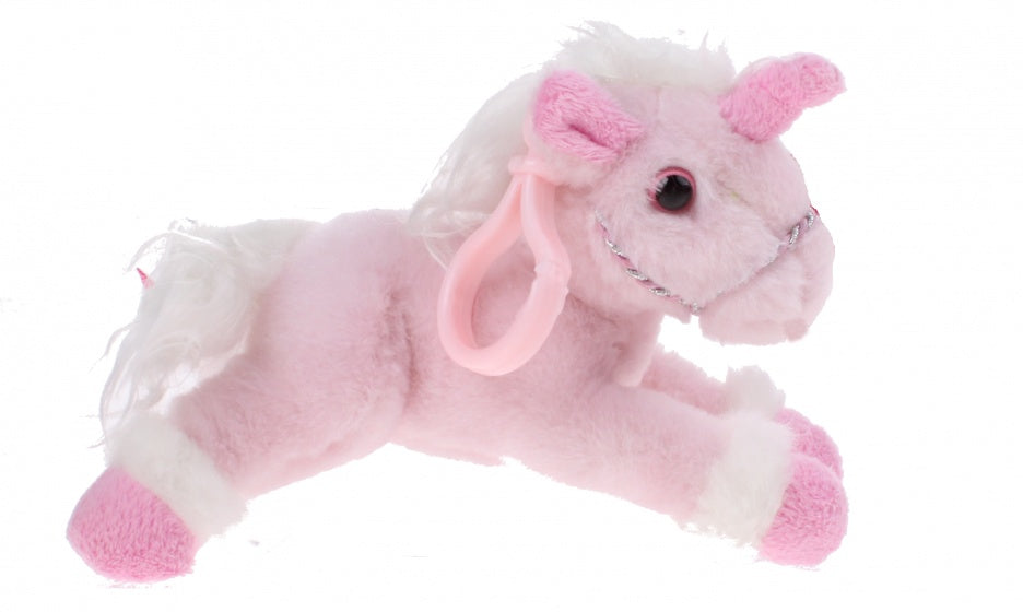 sleutelhanger eenhoorn clip-on roze 18 cm