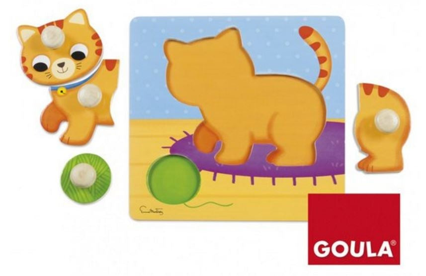 vormenpuzzel Poes junior hout 4 stukjes