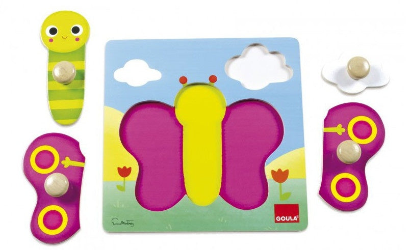 vormenpuzzel Vlinder junior hout 4 stukjes