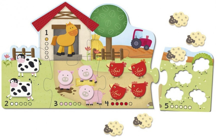 vormenpuzzel Tellen junior hout 21 stukjes