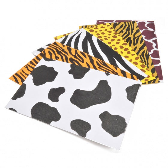foamvellen met dierenprint 30 x 20 cm 6 stuks