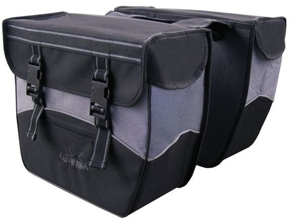 dubbele fietstas 34L zwart/wit