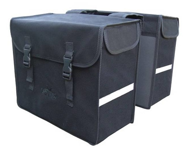 dubbele fietstas Canvas 46L zwart