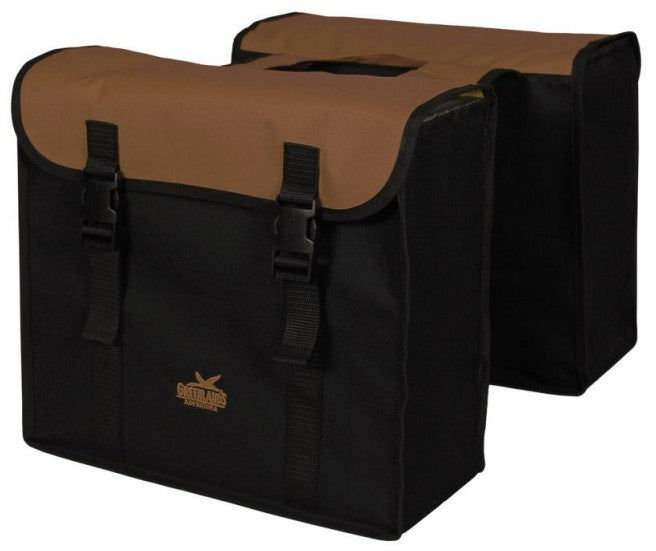 dubbele fietstas 34L zwart/bruin
