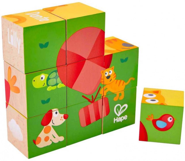 blokkenpuzzel Friendship junior hout 9-delig