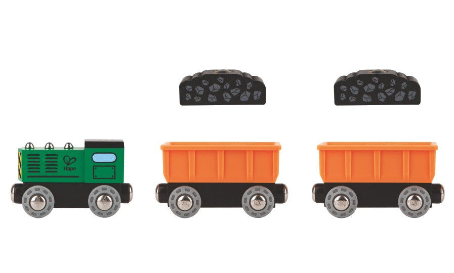 diesel goederentrein 5-delig groen/oranje/zwart