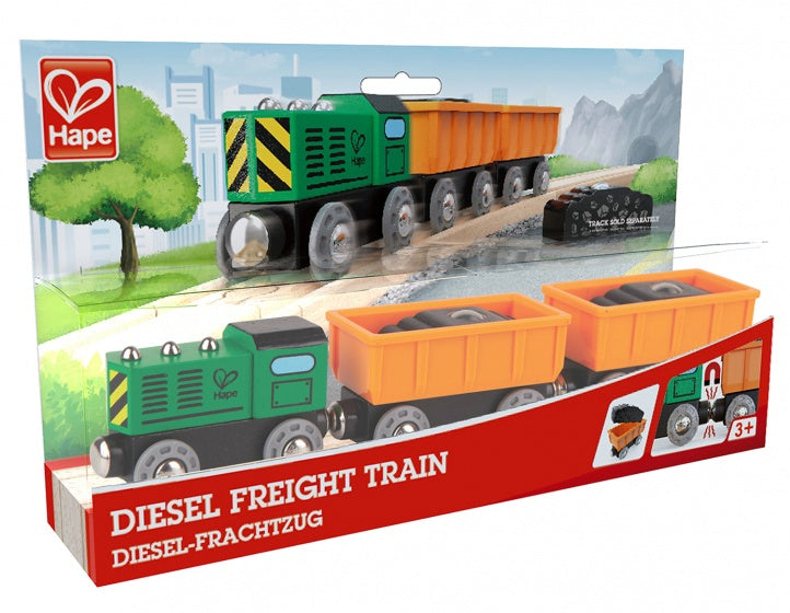 diesel goederentrein 5-delig groen/oranje/zwart