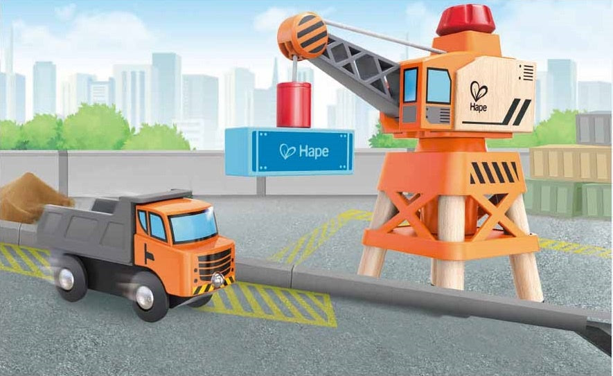 hijskraan met kiepwagen 30 cm oranje