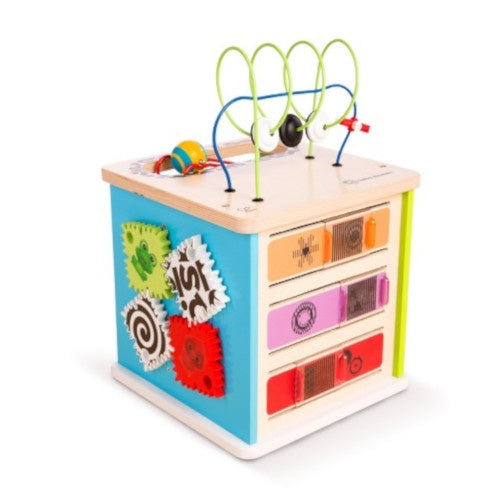 houten Activity kubus en kralenframe speeltafel