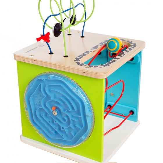 houten Activity kubus en kralenframe speeltafel