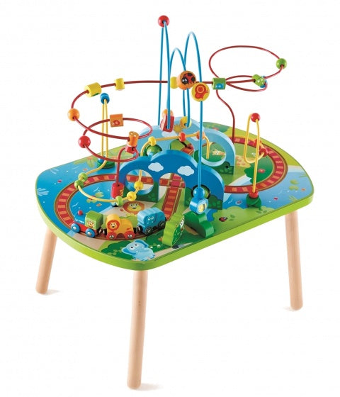 Jungle houten trein en kralenframe speeltafel