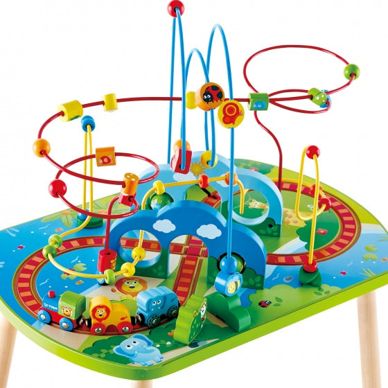 Jungle houten trein en kralenframe speeltafel