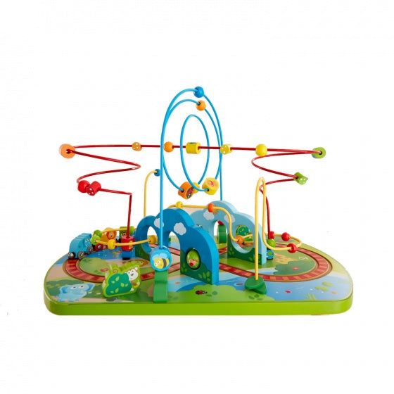 Jungle houten trein en kralenframe speeltafel
