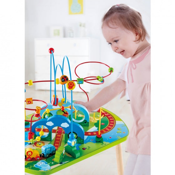Jungle houten trein en kralenframe speeltafel