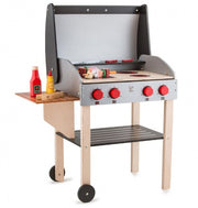 houten barbecue met eten 70 cm zwart/bruin