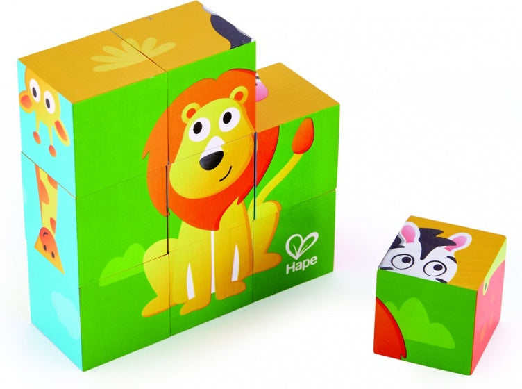 houten blokkenpuzzel Jungle Animal 9-delig