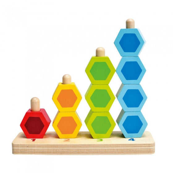 houten tel- en stapelspel 18 cm