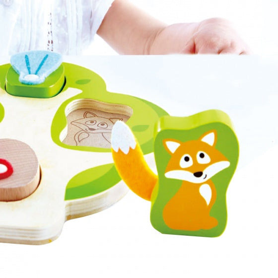 vormenpuzzel Who's in the Tree junior hout 4 stukjes