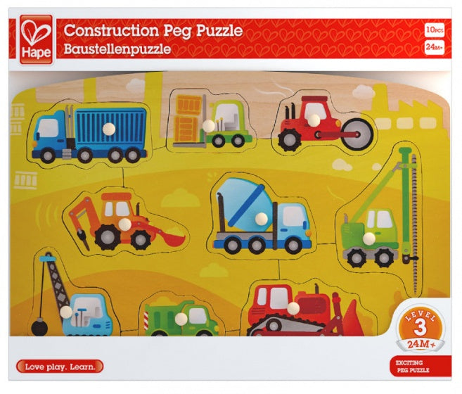 vormenpuzzel Bouwplaats junior hout 9 stukjes