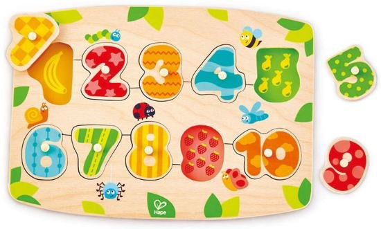 houten vormenpuzzel Getallen junior blank 11-delig