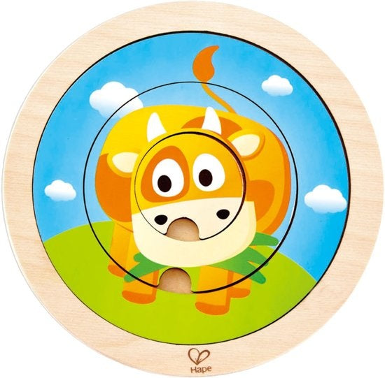 vormenpuzzel Spinning Farm junior 20 cm hout 4 stukjes