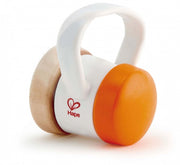 rammelaar met ratel 8 cm oranje/wit