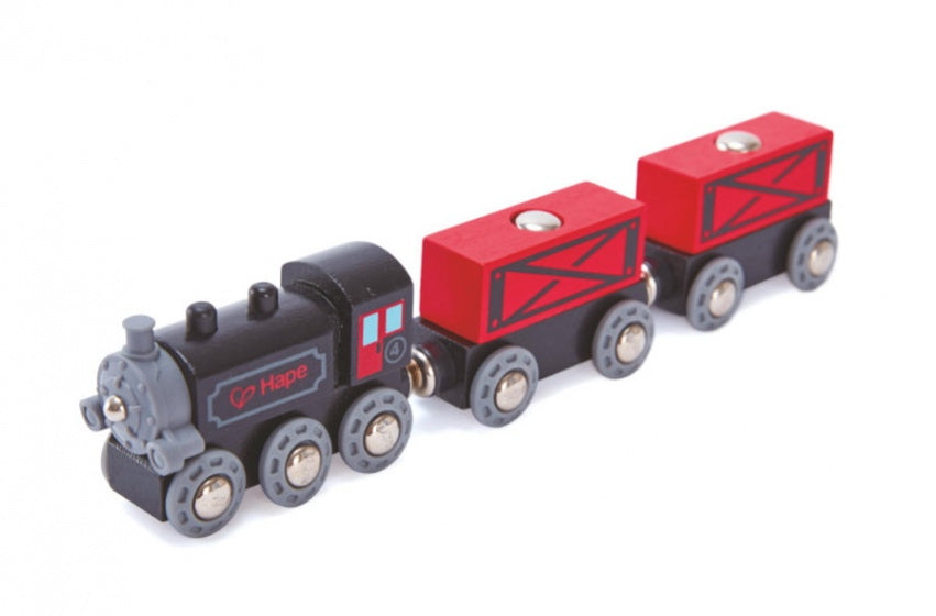 stoomtrein 5-delig zwart/rood