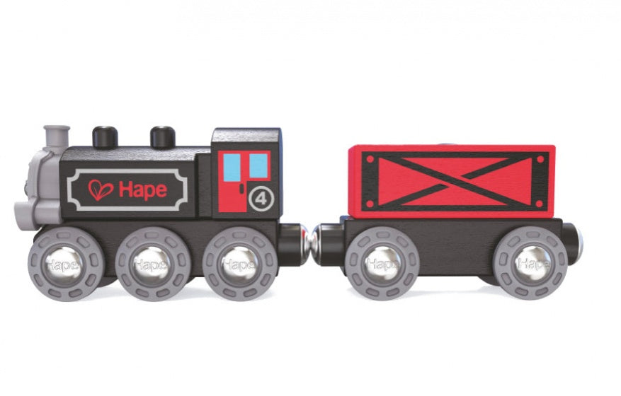 stoomtrein 5-delig zwart/rood