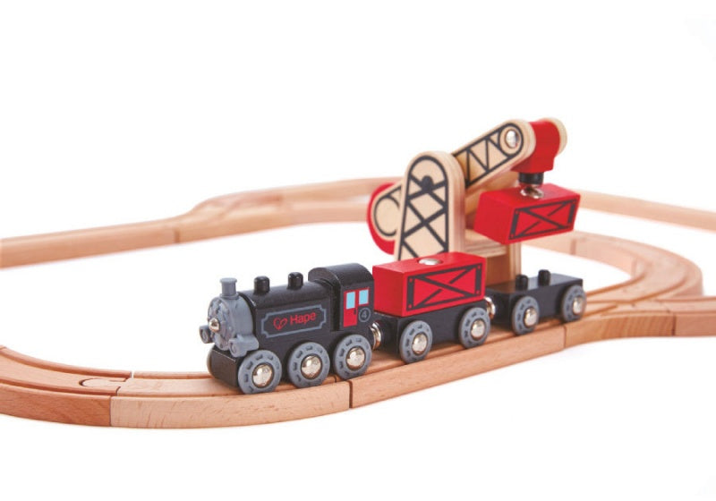 stoomtrein 5-delig zwart/rood