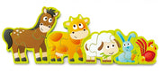 vormenpuzzel dieren en getallen hout 34 cm 10-delig
