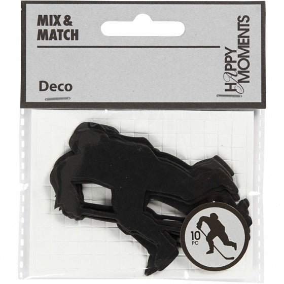 silhouette ijshockey speler zwart 54 x 64 mm 10 stuks