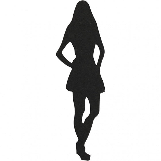 silhouette meisje zwart 25 x 80 mm 10 stuks