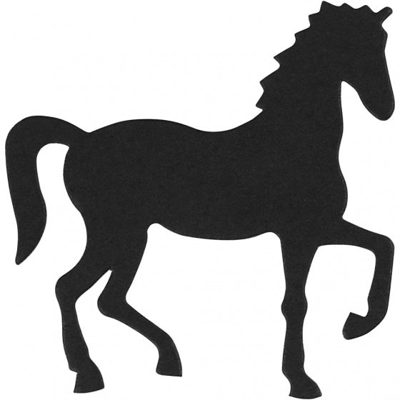 silhouette paard zwart 60 x 64 mm 10 stuks